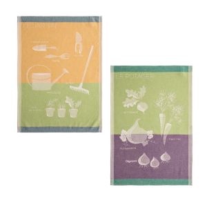Coucke Lot de 2 torchons imprimés en jacquard de coton 50x75