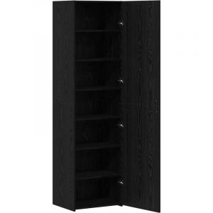 VidaXL Buffet en chêne noir 50x42.5x185 cm en bois reconstitué