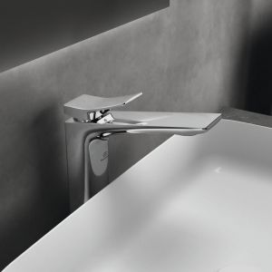 Image de Ideal Standard Pack Vasque à poser rectangulaire Conca 60 cm blanche + Mitigeur lavabo réhaussé Conca couleur, chrome