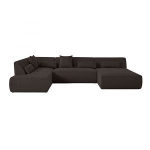 Onyx - canapé panoramique modulable d'angle gauche - 7 places - en tissu mailles 3D - Gris foncé