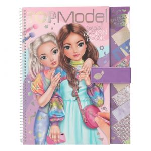 Depesche 13584 TOPModel - Livre de coloriage avec 33 Pages pré-imprimées pour créer des Tenues, kit Comprenant Papier, Pochoir, Autocollants et Bien d'autres Choses Encore.