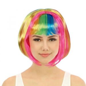 Ruedelafete Perruque Cabaret - Ptit Clown - 72620 - Accessoire Déguisement Carnaval, Halloween, Cosplay, Fête - Multicolore