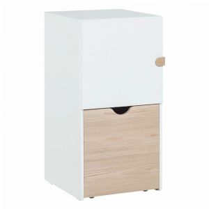 Calicosy Commode colonne sur roulettes avec cube amovible - Blanc