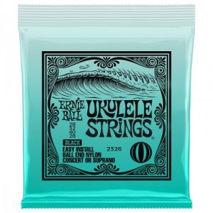 Ernie Ball 2326 Ukulele Strings Black jeu de cordes pour ukulélé concert