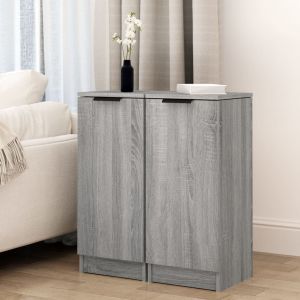 VidaXL Buffets 2 pcs Sonoma gris 30x30x70 cm Bois d'ingénierie Gris