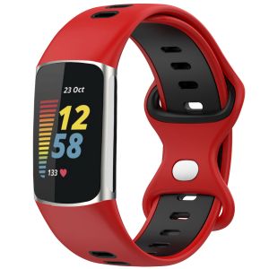 IMoshion Bracelet sportif en silicone Fitbit Charge 5 / Charge 6 - Rouge / Noir