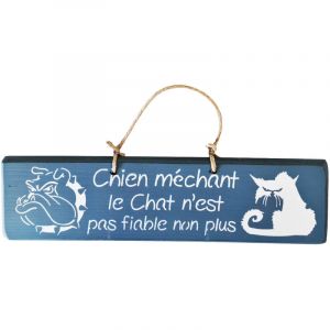Rétro Qualiart Plaque décorative en bois pétrole - Chien méchant