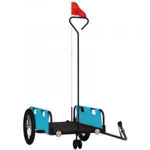 VidaXL Remorque de vélo bleu tissu oxford et fer