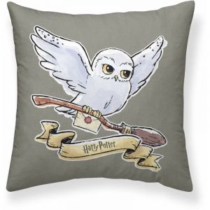 Housse de coussin Harry Potter Hedwig Gris 50 x 50 cm