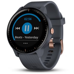 Garmin Vivoactive 3 music bleu granit et rose - Montre sport GPS