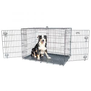 Cage pour chien FortressooXL, caisse de transport pour chien moyen 107x71x77cm, pliable, 2 portes, plateau amovible, utilisation interieur, Paitsy