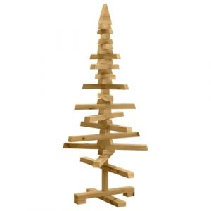 VidaXL Arbre de No&euml;l en bois Marron 90 cm Bois massif en pin