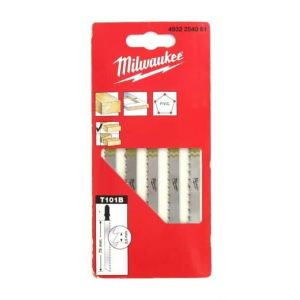 Image de Milwaukee Pack de 5 lames scie sauteuse bois/PVC 75 mm denture de 2,5 mm 4932254061