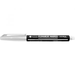 Lyra Marqueur permanent blanc - Pointe fine 1 mm - Lot de 10