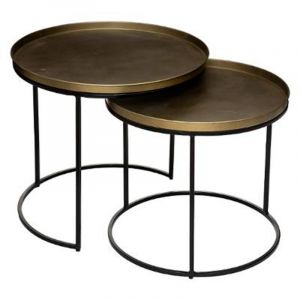 Lot de 2 Tables à Café Design "Basile" 56cm Or Prix