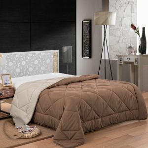 Herzberg, Couette en Microfibre Bicolore 240x200cm Marron HG2420BCO-BRU