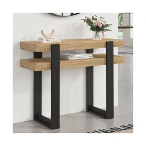 Idmarket Console double PHOENIX bois et noir