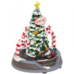 Village lumineux sapin train 17 LED musical - Feeric lights & christmas
