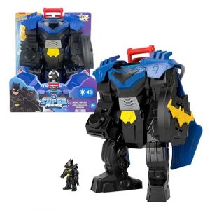 Fisher-Price Imaginext Combinaison de Vol Batman DC Super Friends avec effets sonores et lumineux, jouet de 36,5 cm avec lanceur, disques et figurine articul&eacute;e de 7,5 cm, JDL03