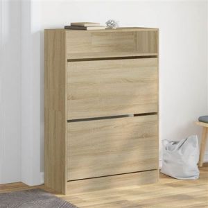 VidaXL Armoire à chaussures 2 tiroirs rabattables chêne sonoma