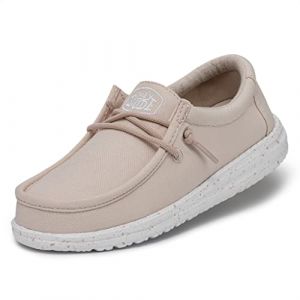 Dude Hey Wally Youth Slub Canvas MOC Toe Shoes, Naturel, 33 EU