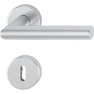 Hoppe 3286438 Amsterdam New York Poignée de porte de WC avec rosace et bouton de condamnation, 3286534