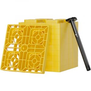 wiltec Lot de 10 cales de niveau ou blocs de nivellement, 220 x 220 x 35 mm, capacit&eacute; de charge 13,5 t/lot, Cales pour camping car, caravanes,