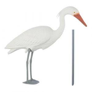 Relaxdays Superbe décoration de Jardin, effaroucheur d'oiseaux Qui protège Les Poissons de l'étang, Blanche