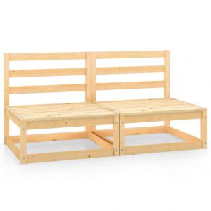 VidaXL Canapés centraux de jardin 2 pcs Bois de pin massif