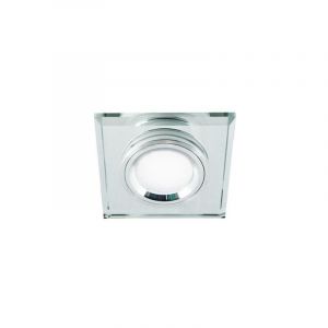 Silamp Support Simple Encastrable Verre et Chrome pour Ampoule led GU10 + Douille