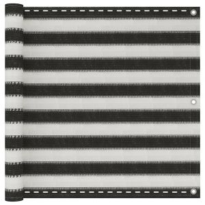 Écran de balcon brise pare vue protection confidentialité en PEHD 90 x 400 cm anthracite et blanc 02_0010163