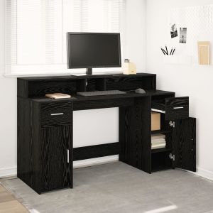 VidaXL Bureau Ch&ecirc;ne Noir 140x55x91 Cm Bois D'ing&eacute;nierie
