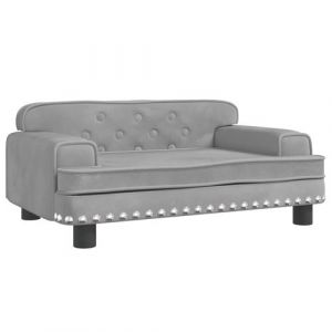VidaXL Lit Pour Chien Gris Clair 70x45x30 Cm Velours