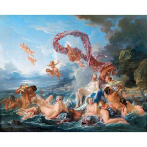 Figured'Art Peinture par Num&eacute;ro Adulte avec Cadre Le Triomphe de V&eacute;nus - Fran&ccedil;ois Boucher - Activit&eacute; Manuelle Kit de Loisir Cr&eacute;atif DIY Num&eacute;ro d'Art Complet - 40x50cm toile tendue sur ch&acirc;ssis