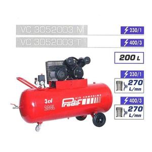 Prodif VC3052003M - Compresseur courroie bi-cylindre V 200L 3CV
