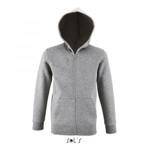 Sol's Veste Zippee A Capuche Stone Gris clair melange 02092 - Taille 12A