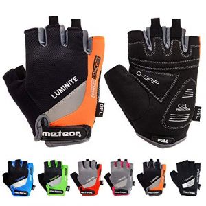 Meteor Gants de Cyclisme pour Homme - Gel GX31 - Vert - Gants de vélo - Gants de Cyclisme pour Femme - Gants de Cyclisme pour Descente - Gants de vélo Enfants (M, Orange)