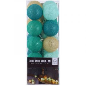 The home deco factory Guirlande lumineuse boules colorées 20 LED 3,45 m Bleu