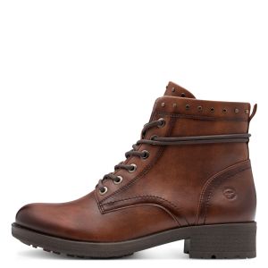 Tamaris Bottines femme en cuir marron &agrave; lacets