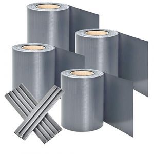 Bandes d'intimité en PVC - 4 pièces - Gris clair