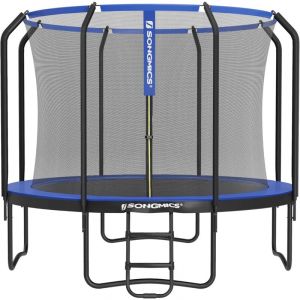 Songmics Trampoline ø 366 cm pour enfants filet de protection noir et bleu