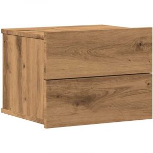 VidaXL Table de chevet murale ch&ecirc;ne artisanal 40x32x30 cm