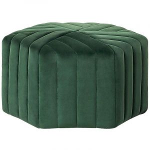 Beliani Pouf en velours vert MURIETTA