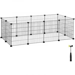 Songmics Enclos modulable pour Petits Animaux, Cage int&eacute;rieur, Maillet en Caoutchouc Offert, 143 x 73 x 46 cm (L x l x H