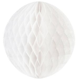 Image de Ruedelafete Boule papier festonnée à suspendre - Blanc