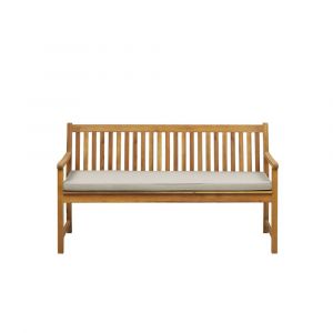 Beliani Banc de jardin en bois acacia 160 cm avec coussin beige VIVARA - marron