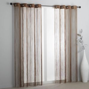 Rideau fils &agrave; oeillets - beige