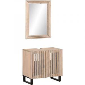 VidaXL Ensemble De Meubles Salle De Bain 2 Pcs Bois De Manguier Massif