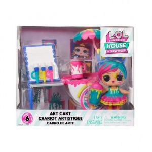 Image de LOL Surprise OMG House of Surprises - Chariot Artistique - avec 1 poupée Splatters de 7,6 cm et 8 Surprises - pour Les collectionneurs et Enfants dès 4 Ans