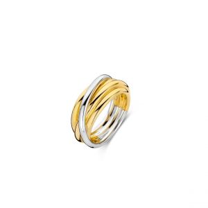 Ti sento Bague - 12056SY Argent Doré Multi Joncs Bicolore